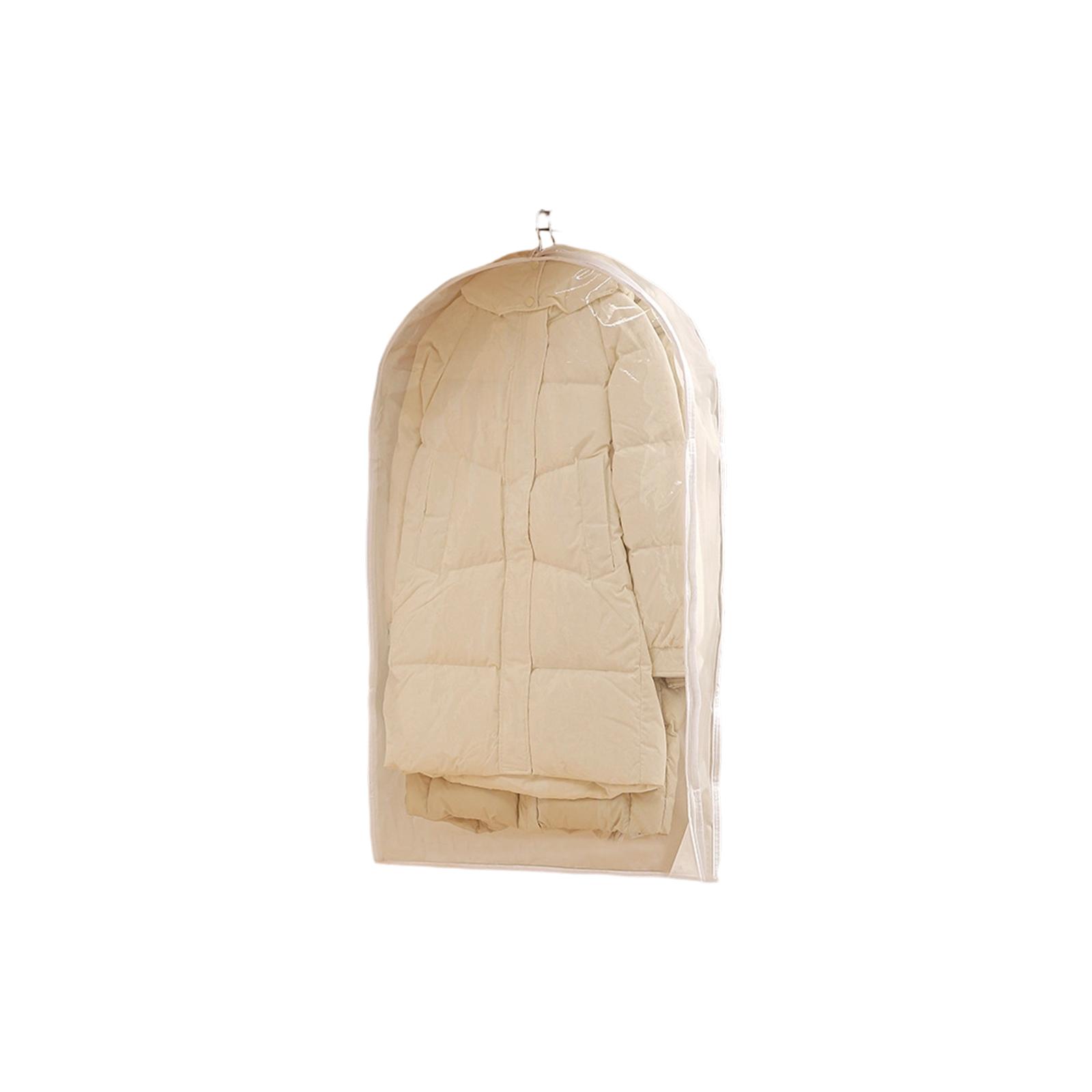 Transparent PEVA Garment Storage Bag Visible Window Dustproof Clothes Protector For Seasonal Rotation S белый