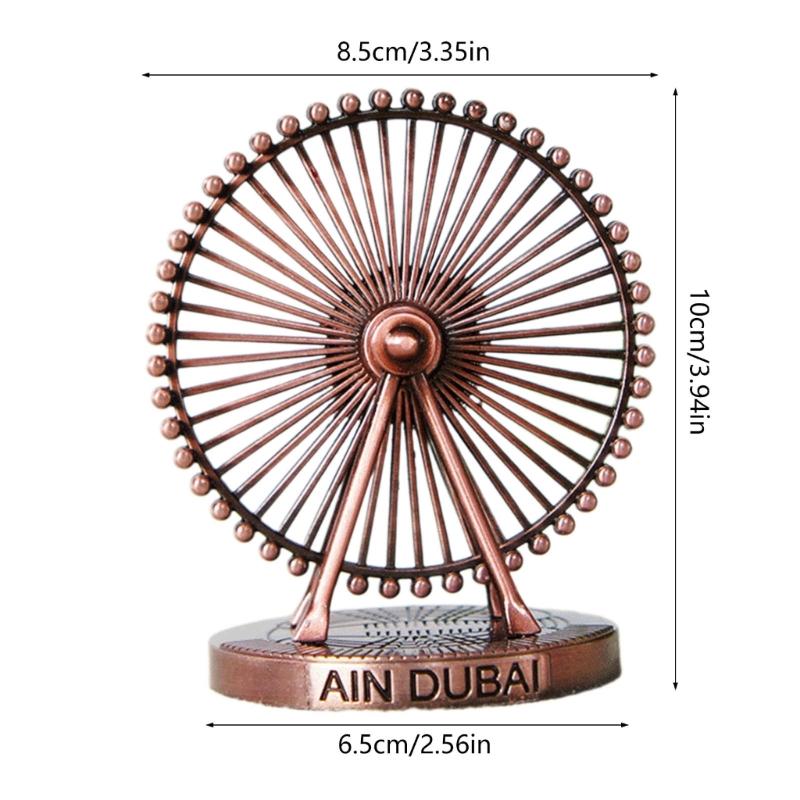 Metal Dubai Ferris Wheel Rotating Ornament Wine Cabinet Home Desktops Decorations Metal Sculpture Housewarmings Gift