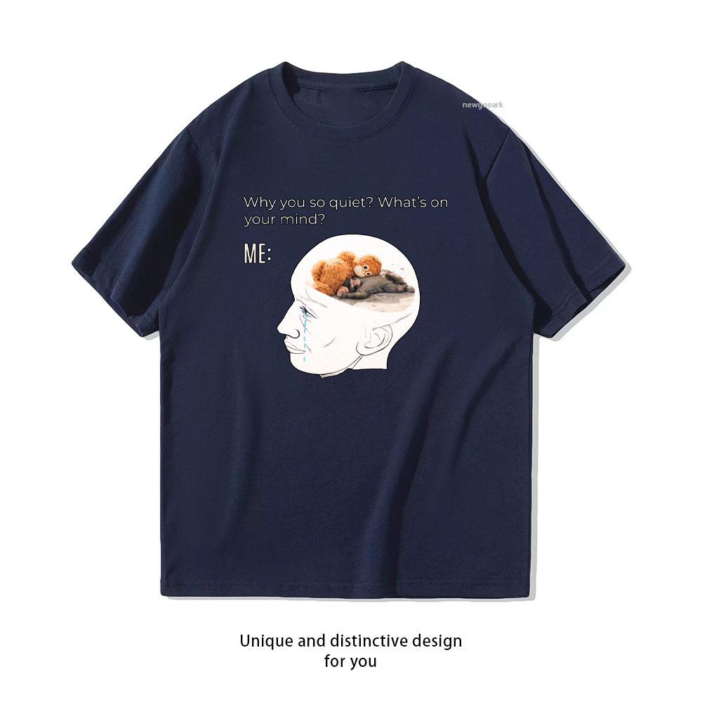 Why You So Quiet Whats on Your Mind Me Punch Monkey Tshirt Women Unisex Casual Cotton Graphic T Shirts Adult Camisetas Tops Tee