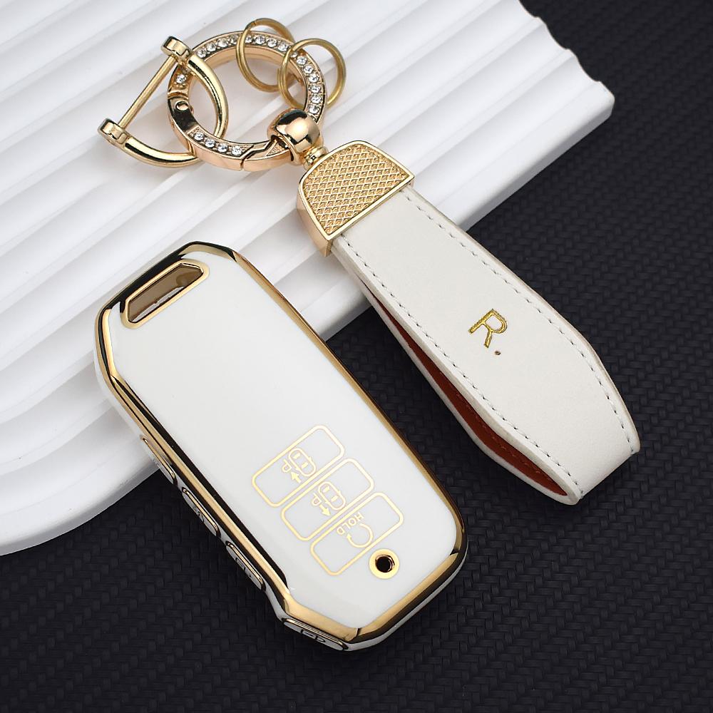 Złote 7-przyciskowe etui na kluczyk samochodowy TPU dla Kia 2022 Sportage 2023 Niro Hybrid 2021 Sorento 2021 2022 MQ4 2022 EV6 GT-Line K8 V6