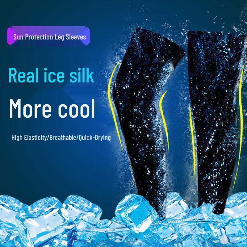 

Unisex Summer Ice Silk Sports Leg Sleeves for Cycling, Basketball, and Running One Size