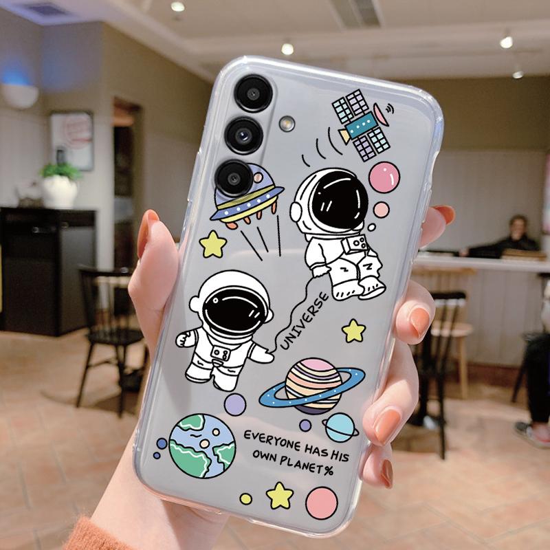 Clear Case For Samsung Galaxy A24 4G Shockproof Cover Cartoon Cute Soft Silicone Fundas For Galaxy A14 A54 A34 Transparent Coque