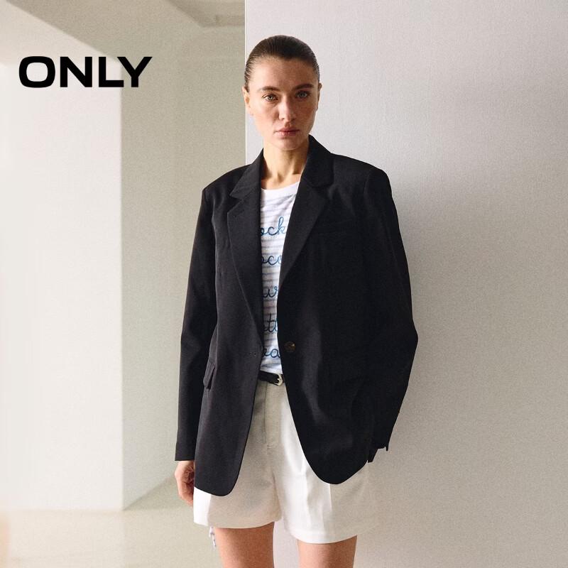 ONLY Women s 2026 Summer Tailored Lapel Blazer with Slit Hem L