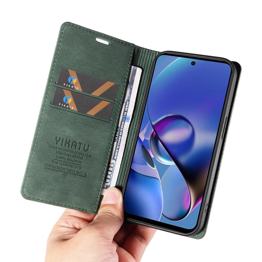 YIKATU YK-004 For Motorola Moto G54 5G Magnetic Case Flip Stand Skin-touch Feeling Leather Phone Cover