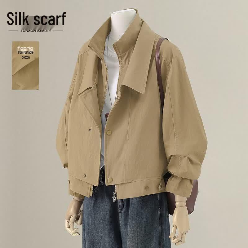Women s Faux Two-Piece Lapel Trench Coat XL