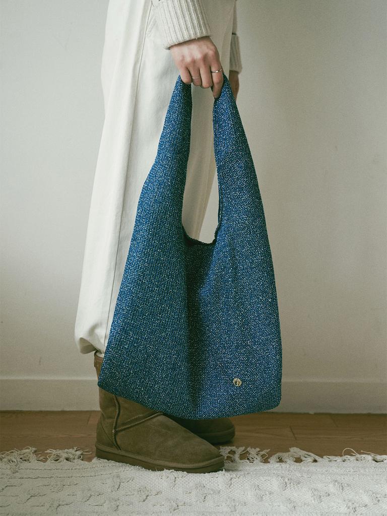 Temps Glitter Knit_Layered Bag/Blue