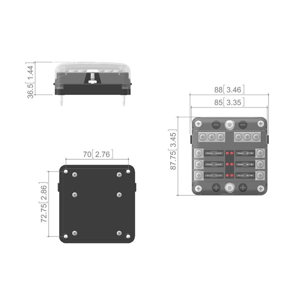 Universal 6 Ways  Block Car  Holder With Negative Electrode Vehicle  Box Auto  Connector Box With LED Light