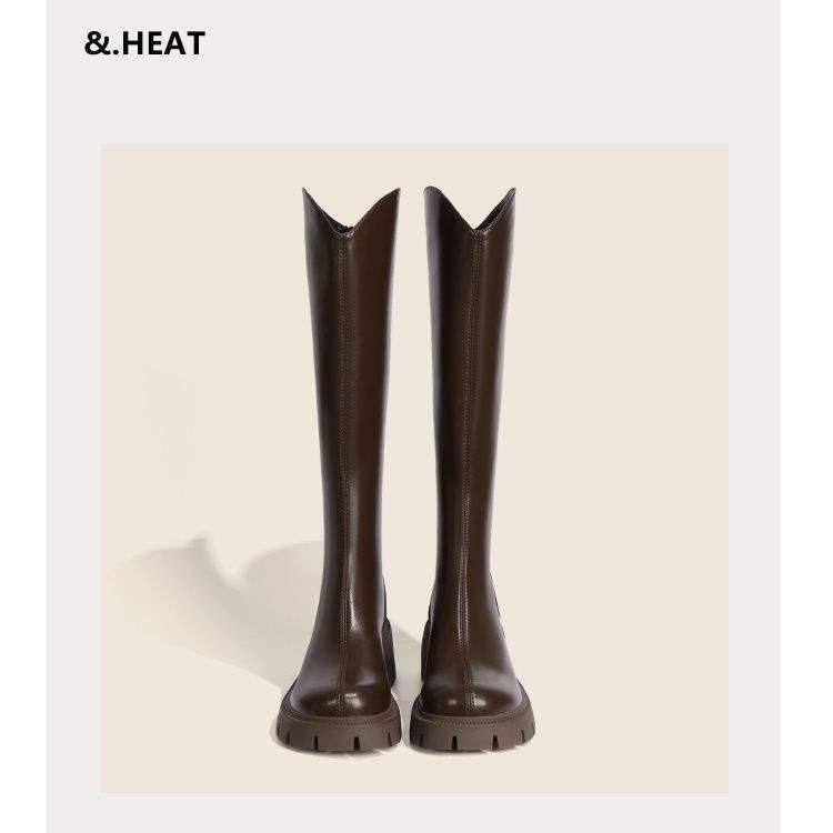 Martin Boots Women's Long Jane Boots 2025 New Autumn and Winter Thin Boots Velvet But Knee Knight Boots Small Long Boots