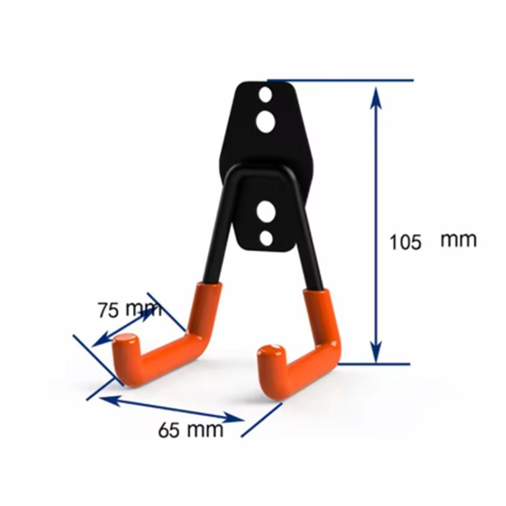 Heavy Duty Wall Mount Metal Hook Garage Organizer Bicycle Ladder Hanger Anti Slip Storage Hook For Garden Tools Home Backyard