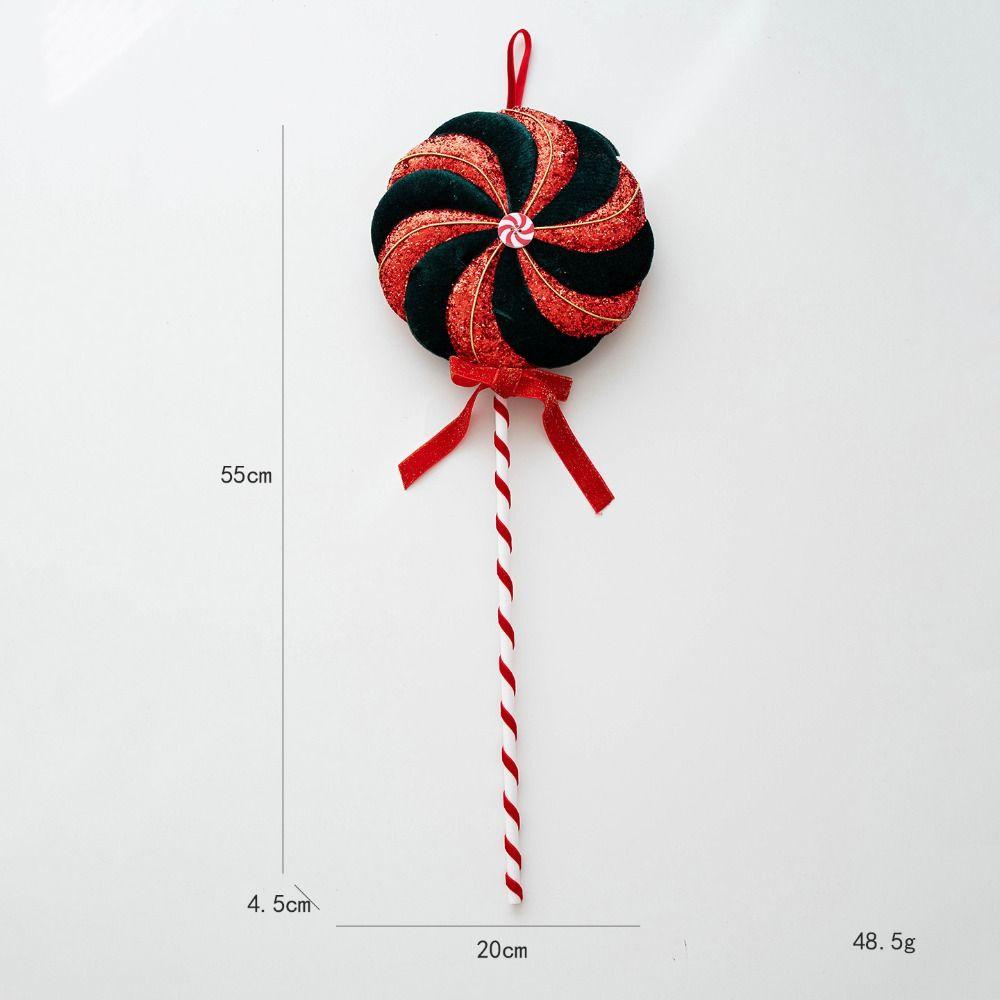 Foam Flocking Simulation Candy Cane Decoration Red Green Canes Christmas Velvet Hanging Hanging Candies