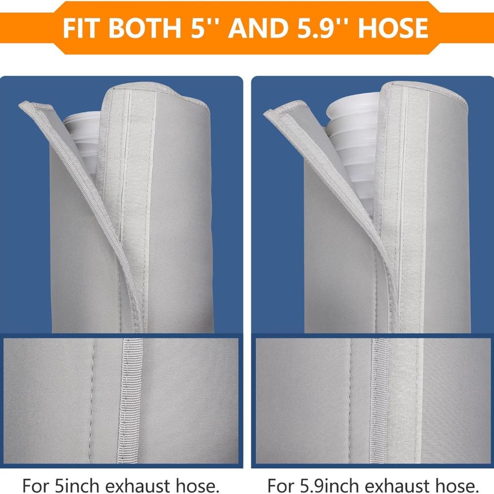 Portable AC hose insulating sleeve, set of 2, portable air conditioners, insulated hose cover, suitable for exhaust air hose with a diameter