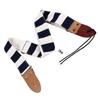Guitar Strap Stylish Stripe Pattern Thickened Cotton Leather Adjustable Guitar Bass Strap Belt Blue