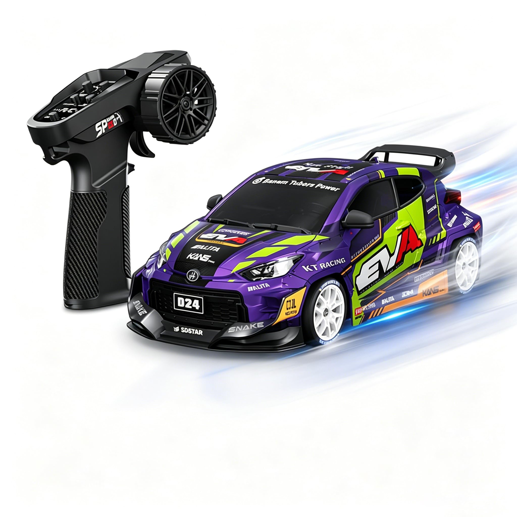 HSTAR Drift Car D24 Adjustable Gyro Fully Proportional Mini Drift Drift Driving for Boys Proportional Technical Standards Compliance 124 4WD,