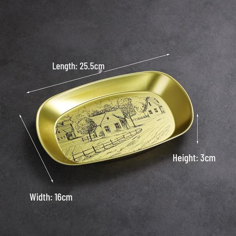 

ZISIZ American Retro Stainless Steel Serving Plate