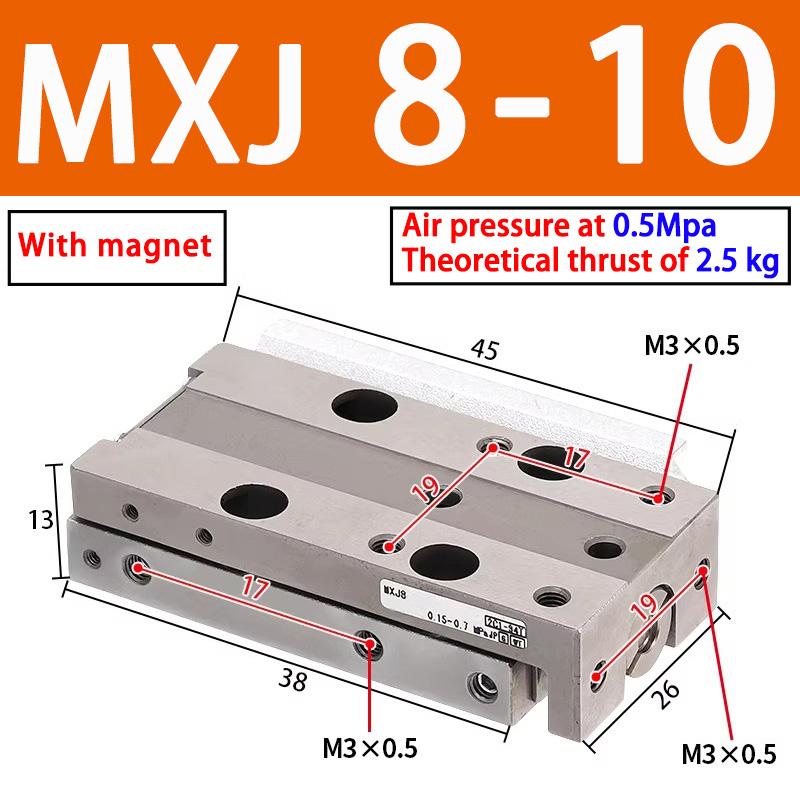 With Magnet Original MXJ Mini Single Axis Aluminum Alloy Air Sliding Table Pneumatic Cylinder MXJ4 MXJ6 MXJ8-5/10/15/2-C/CS/CT/P
