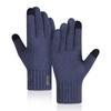 Men's Knitted Gloves Winter Windproof Riding Touch Screen Gloves Camel Fleece Warm Student Gloves