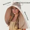Women'S Stylish Wide-Brim Sun Hat with Ponytail Hole - Breathable Polyester, Perfect for Beach & Outdoor Adventures, Available In 4 Colors