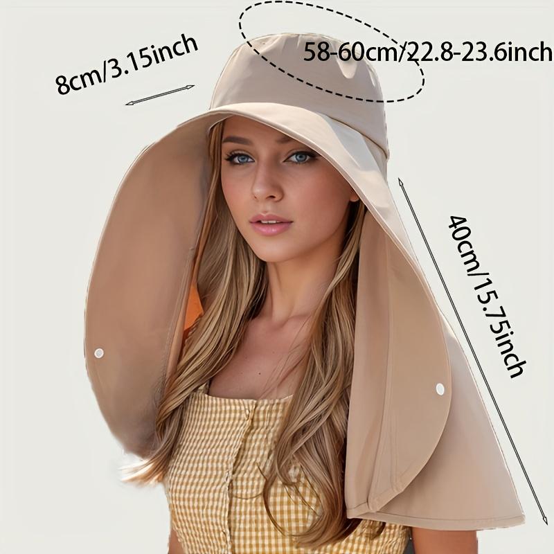 Women'S Stylish Wide-Brim Sun Hat with Ponytail Hole - Breathable Polyester, Perfect for Beach & Outdoor Adventures, Available In 4 Colors