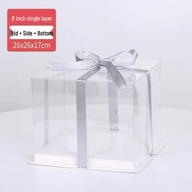 Klare doppellagige Geburtstagskuchenbox - Mehrere Größen: 4, 6, 8, 10, 12 Zoll