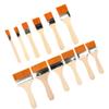 12PCS Flat Paint Brush Nylon Bristle Wooden Handle Aluminum Alloy Chip Paint Brush for BBQ Yellow 12PCS