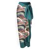 Cross-border Vacation Style Midi Skirt with Tie-up Design and Print