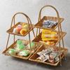 Rattan Imitation Fruit Storage Tray Square Dried Fruit Tray New Chinese Style Snack Rack  Desserts