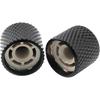 Musiclily Pro Inch Precision 24 Gear Rack Steel Dome Knob Push-In Control Knob 18 mm for US electric guitar or bass,Black(2 Set)