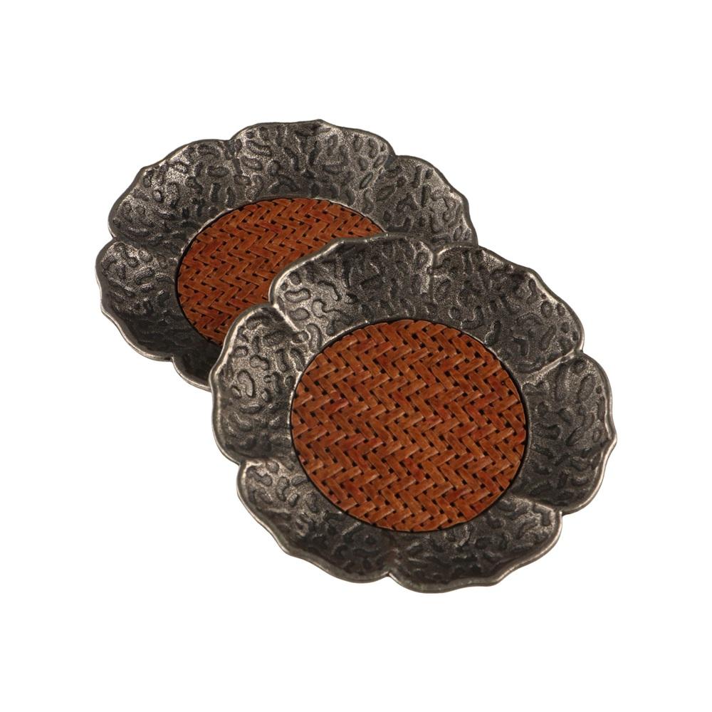 2pcs Delicate Heat Insulation Mat Zinc Zinc Alloy Tea Coaster Handmade Lotus Cup Holder  Home