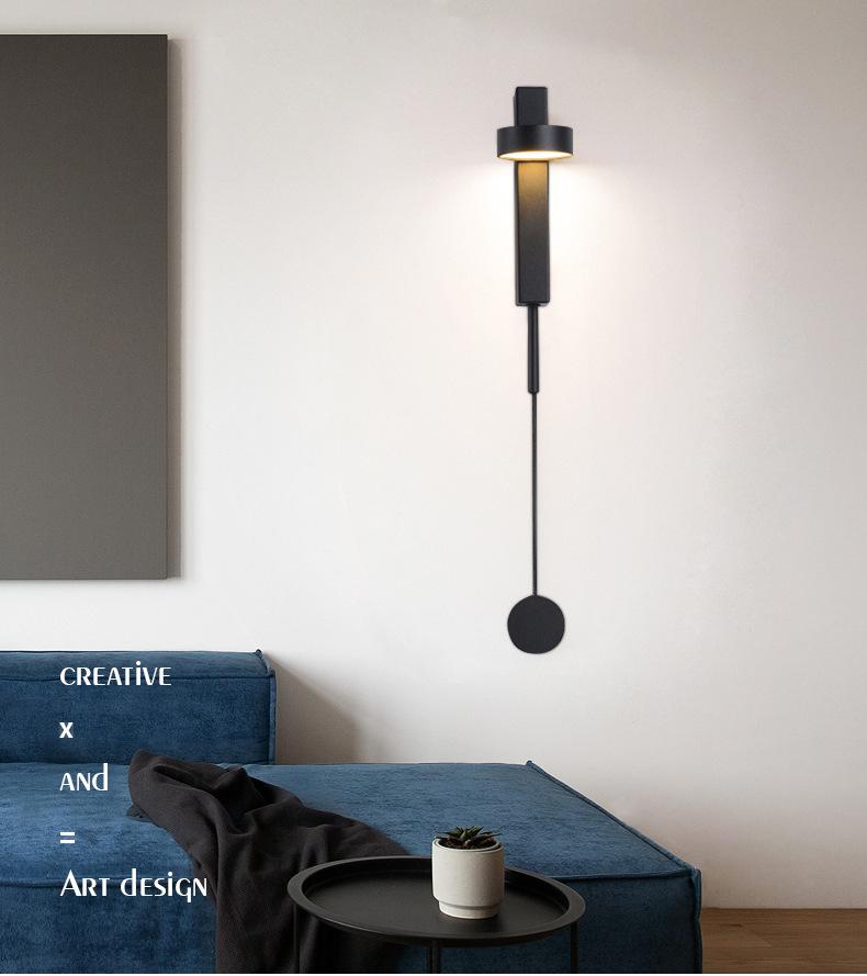 Led indoor wall lamps rotation dimming switch led light modern stai deco sconce livingroom luminaire