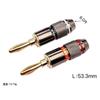 Akkerds Banana Plugs for 4mm Red Black 24k Gold Easy Double Screw Compatible with for Audio Speakers, + Set, Solderless, Plated, Installation, Fixing,