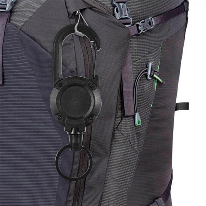 1pc Anti Loss Carabiner,Wire Lua Retractable Carabiner,Outdoor Backpack Keychain