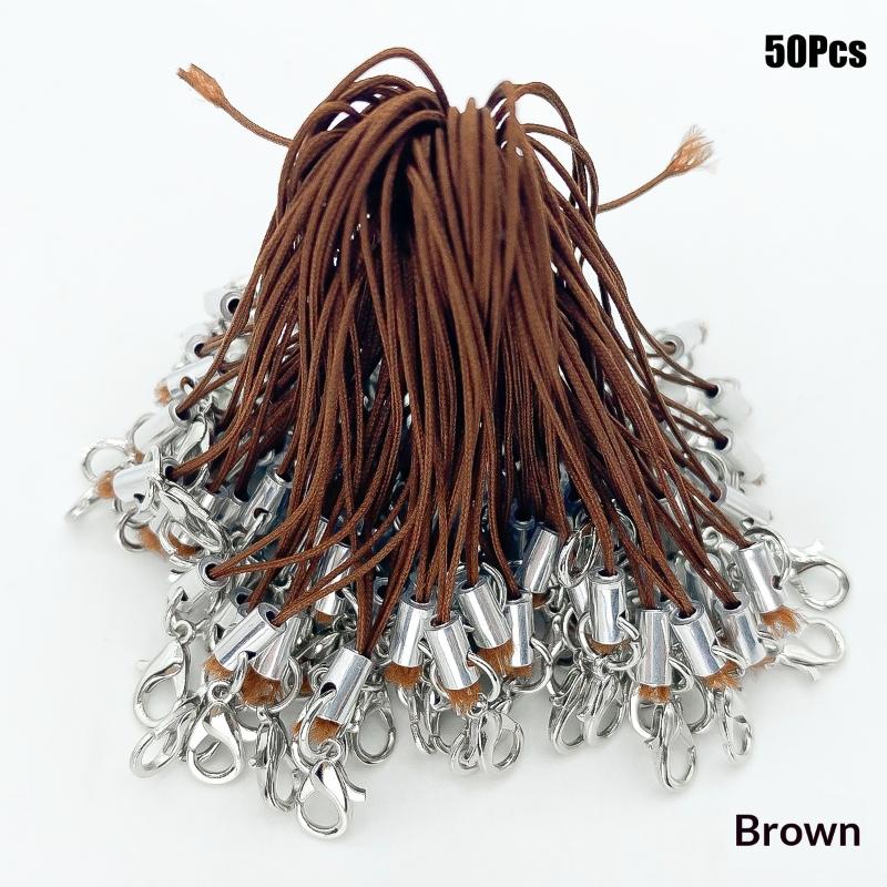 50Pcs Polyester Cord Lobster Clasp Cell Phone Lanyard Cords For Keychain Crafts Handmade Phone Rope Toys Diy Jewelry Making