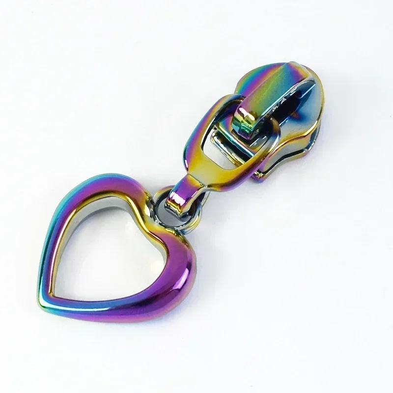 Meetee 5-50 Stück 5# Nylon Reißverschlussanhänger Kleidung Taschen Reißverschlüsse Reparatur Schieber für Plastikreißverschlüsse Herz Reißverschlusskopf Griff Nähzubehör