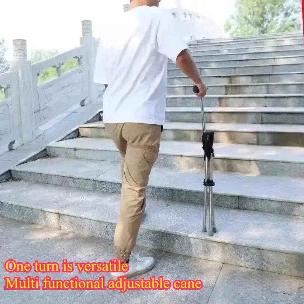 Foldable Outdoor Chair Portable Elderly Cane Travel Accessories Lightweight Stool Multifunctional and Simple Cane Foldable Chair