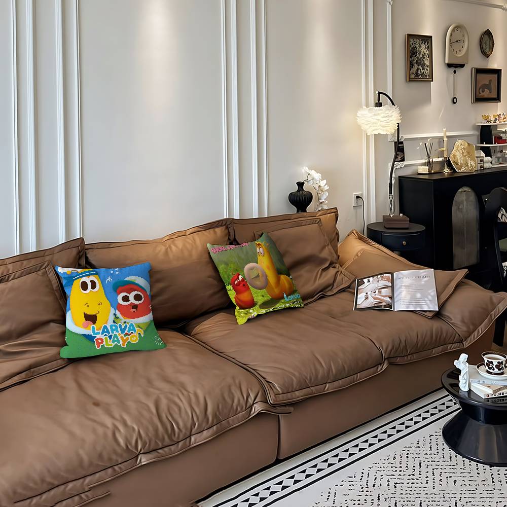 NIEDLICH Cartoon L-Larve Kissenbezug Abnehmbar Waschbar Kissenbezug – Ganzjährig Weiches Leinen