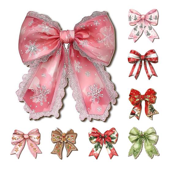 Yousheng Christmas Bow Wooden Door Sign 12 Inch Large Bow Hanging Welcome Sign Vintage Wall Art Door Hanger for Girls Room Dorm Apartment Porch Decor
