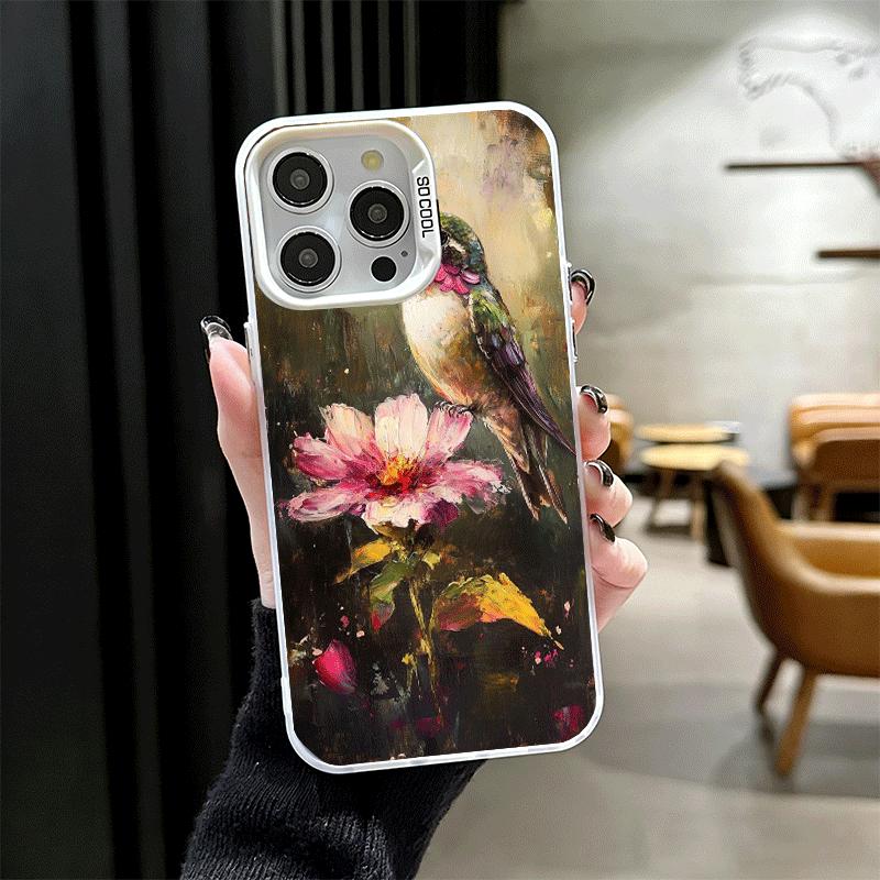 Bird Oil Painting Style Soft Phone Case for iPhone 15 16 17 Pro Max 17Air 16E 14 Plus 13 12 Mini Shockproof Cover Back Shell