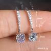 Micro-Set Zircon Earrings With Diamonds, Classic Four-Claw Simple And Exquisite Ear Hooks, Daily Commuting Versatile Earrings For Women