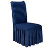 Thickened Fabric Skirt Chair Cover 3D Seersuckers Stretch Chair Slipcover for Dining Room Kitchen Banquet Home Decor
