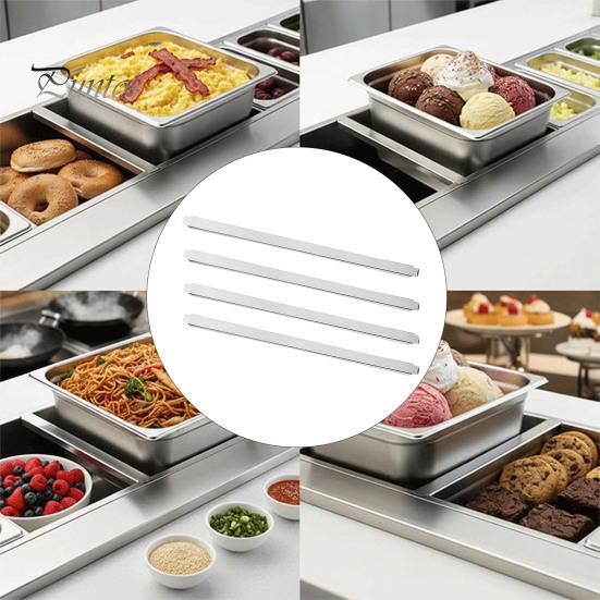 Kitchen Food Sink Support 4PCS Steam Table Adapter Bar, Commercial Grade Stainless Steel Professional Accessory Pan Divider, Prep for Hotel Restaurant