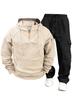 New Autumn and Winter Men's Sweater Hoodie Zipper Multi-pocket Jumper Casual Sweater Set