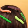 6/12Pcs Simulation Spooky Caterpillars Hair Clip Funny Creative 3D Crawl Insect Duckbill Clip Hairpin Prank Party Hair Accessory