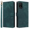 For TCL 502 Case RFID Blocking Drop-proof Wallet Phone Cover with Handy Strap