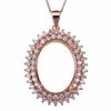 925 Silver Pendant with 18K White and Rose Gold Plating - Empty Setting BP404