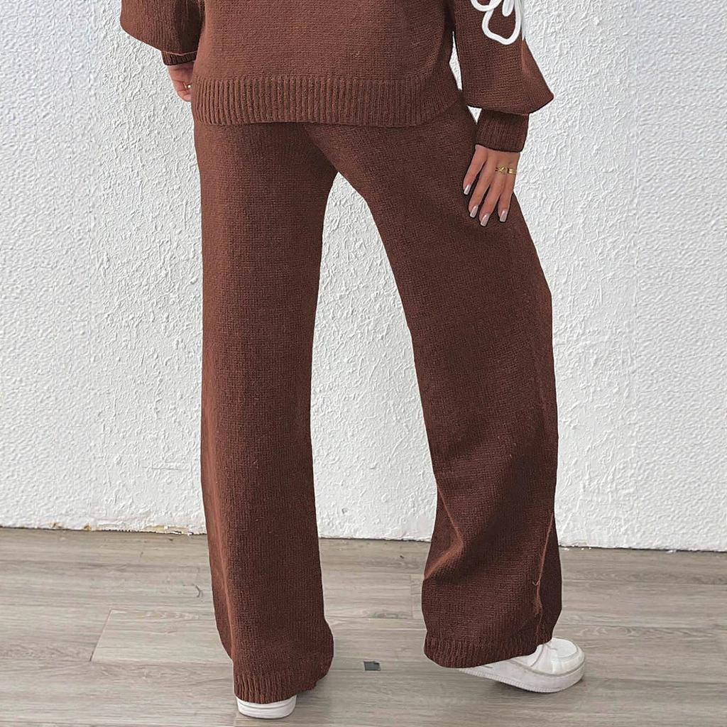 Women's Autumn and Winter Pants: Woolen Pants, Casual Straight-leg Wide-leg Pants, Mid-high-waisted Long Pants