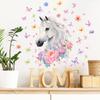 Self Adhesive Wall Stickers Horses Flowers Butterflies for Kids Room Living Room Background Wall Decoration