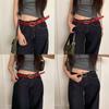 Pu Leather Retro Red Crocodile Pattern Belt For Women Fashion Accessory