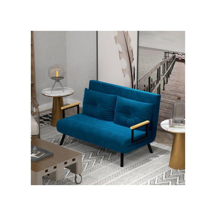 Fauteuil relax - MUVOE - Dossier réglable - Bleu - 1 place - Design contemporain