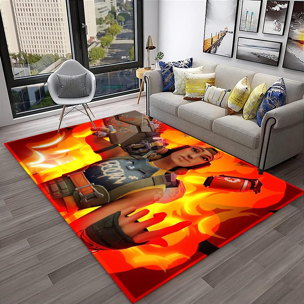 VALORANT Game Gamer Cartoon 3D Carpet Rug for Home Living Room Bedroom Sofa Doormat Decor,kids Play Area Rug Non-slip Floor Mat