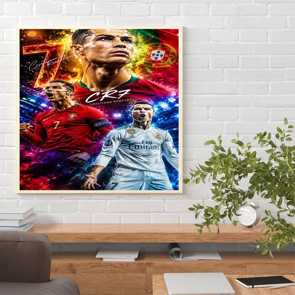 Cristiano Ronaldo 5D Diamond Painting Round Diamond Rhinestones Mosaic Diamond Embroidery Wall Paintings Rhinestones Gift Frameless